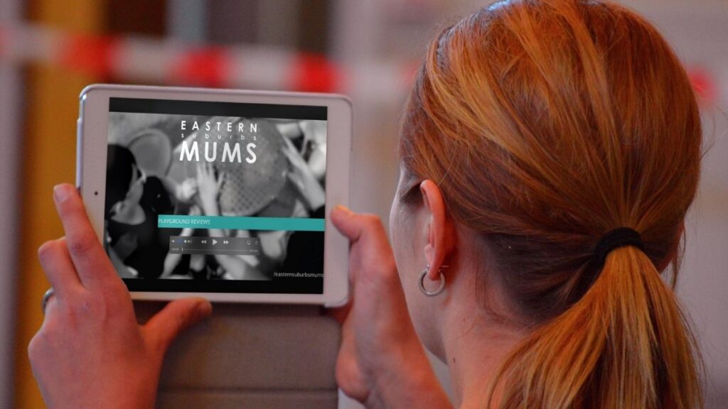 Mum watches Playground Reviews on iPad