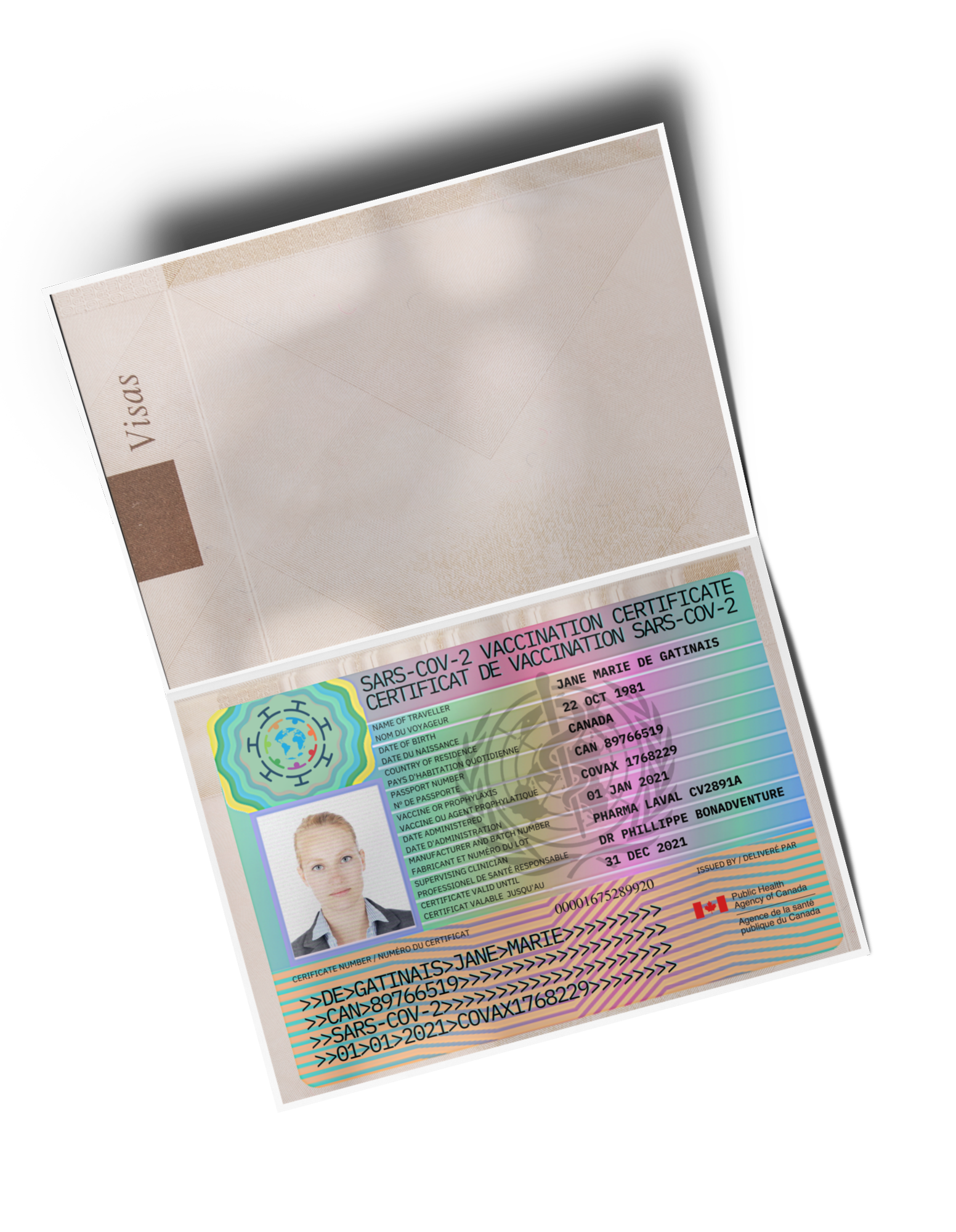 covid vax certificate in passport