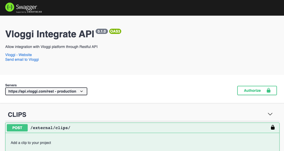 Early Vloggi web submission interface