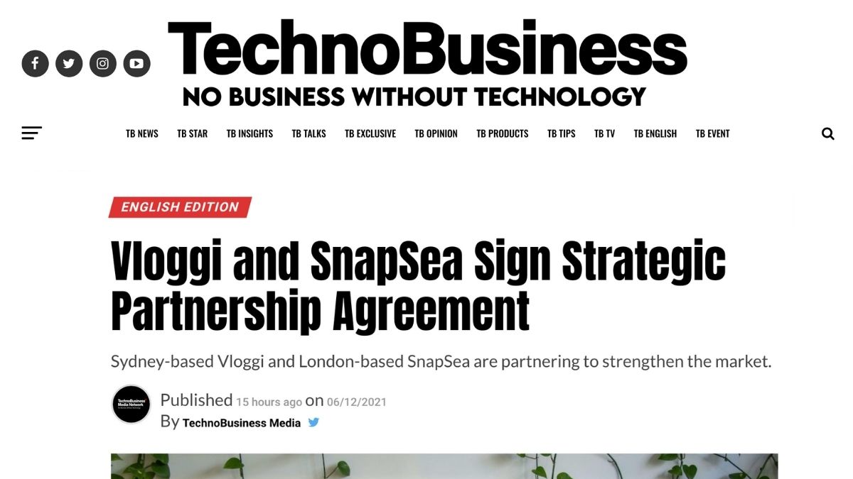 TechnoBusiness Snapsea partnership