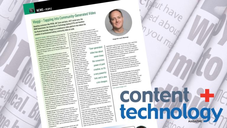 Vloggi in Content+Technology ANZ October 2021