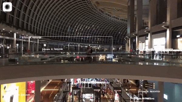 Marina Bay Sands Mall in Singapore overlaid with machine learning object detection from Vloggi 2.0