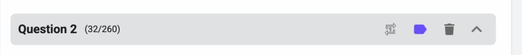 Tag button selected