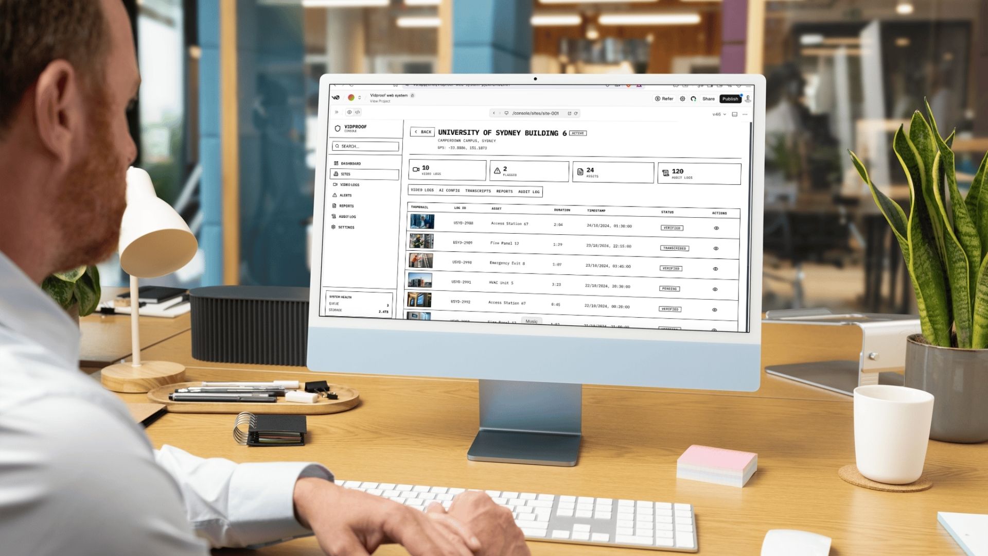 Vidproof Console on desktop 1