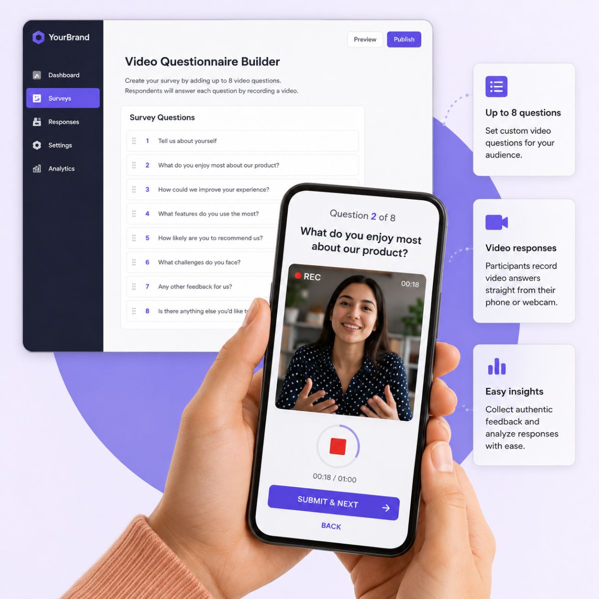 Building a video questionnaire in Vloggi