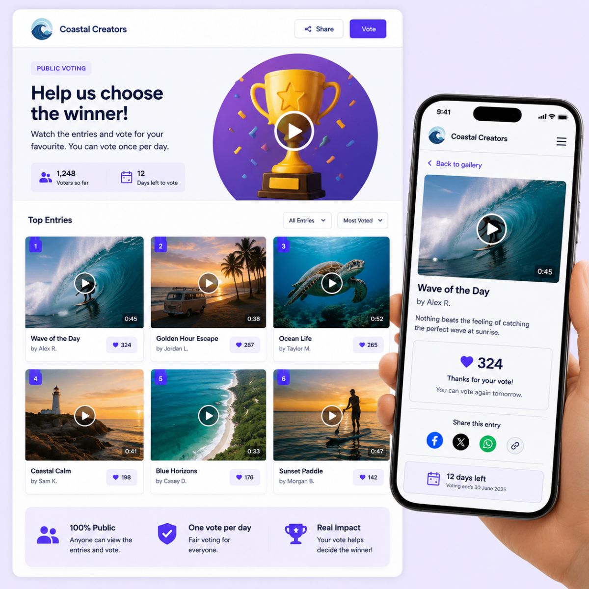 Host a video contest on Vloggi