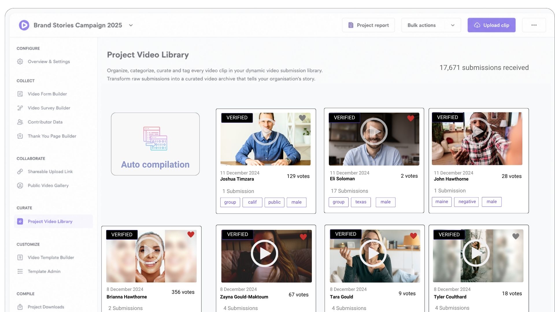 Vloggi video submission software