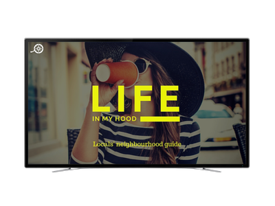 Life In My Hood prototype on a television