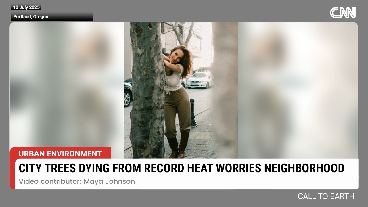 CNN Call to Earth concept mockup showing portrait contributor footage with echo pillarboxing and news lower thirds