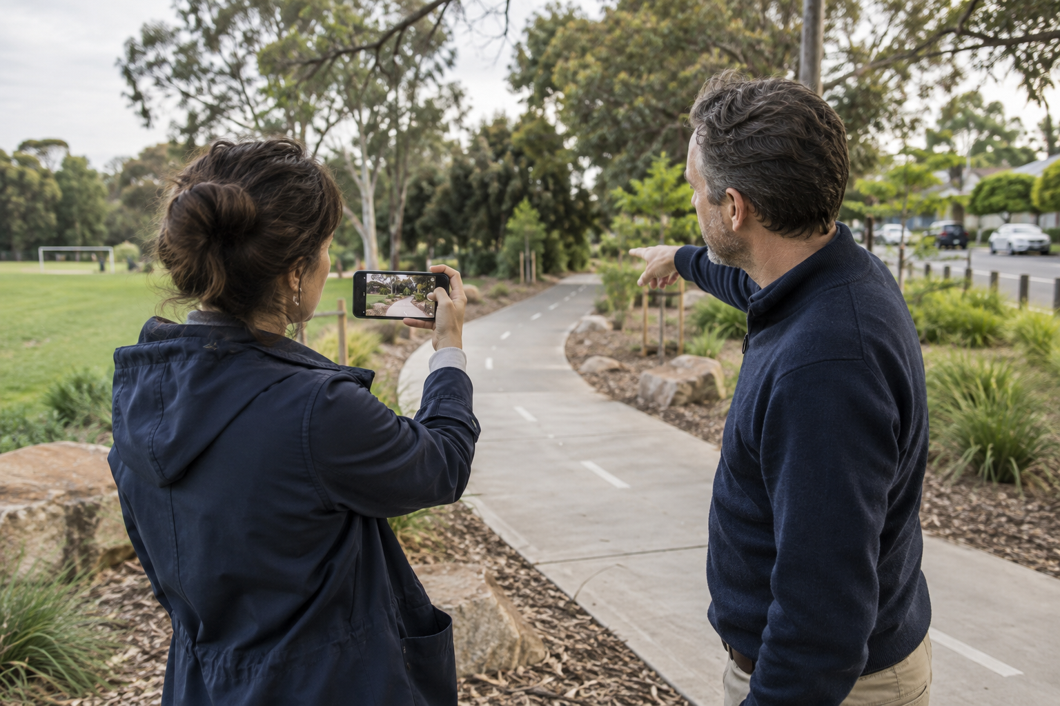 Neighborhood planning — AI-generated illustrative photograph