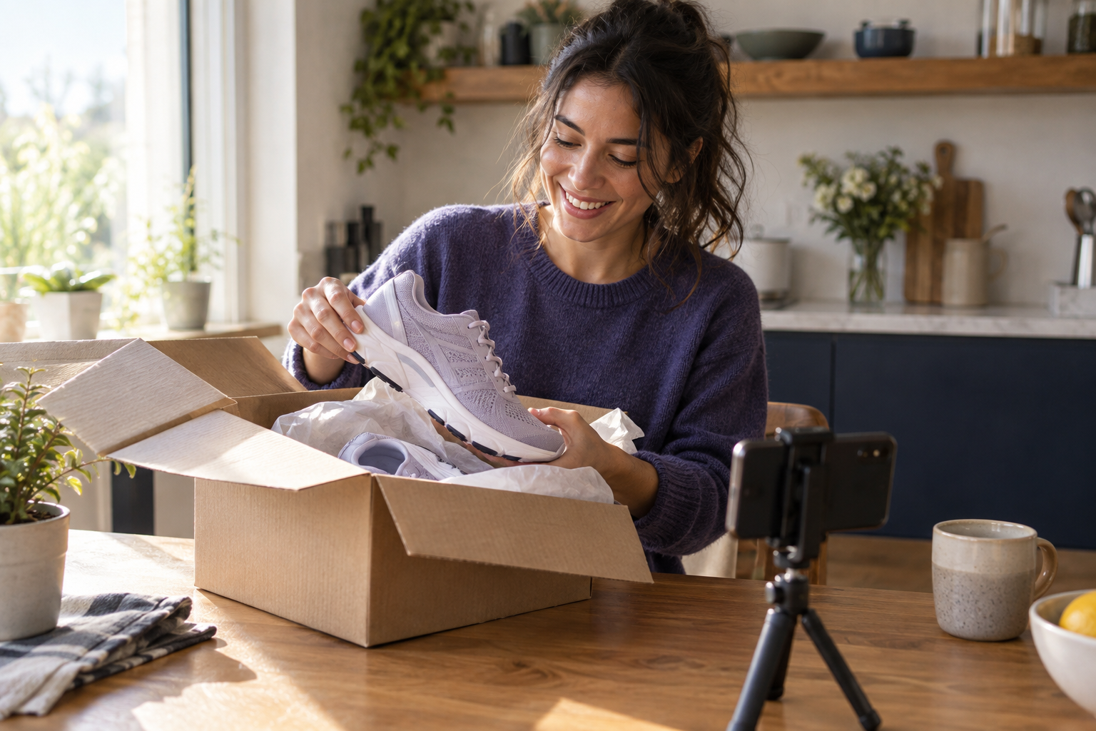 Unboxing and first impressions — AI-generated illustrative photograph