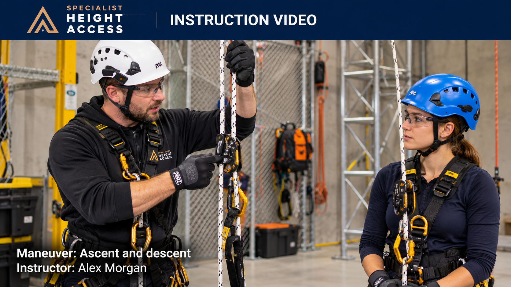 Illustrative SHA branded rope-access training video