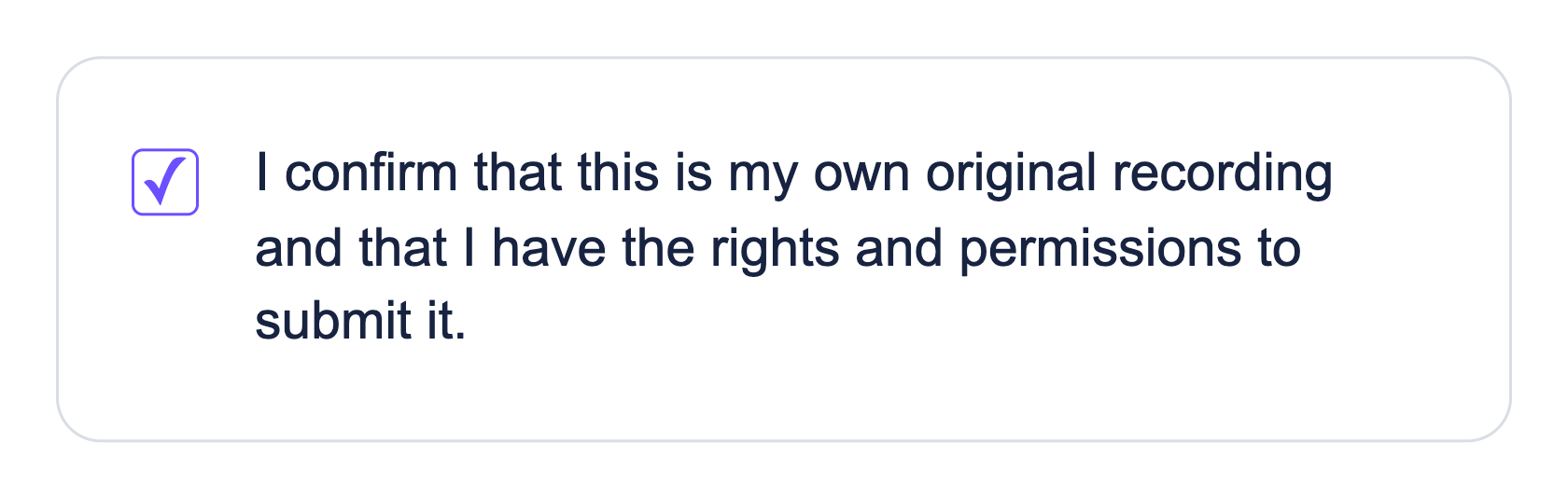 Accepted project declaration: this is my own original recording and I have the rights and permissions to submit it.