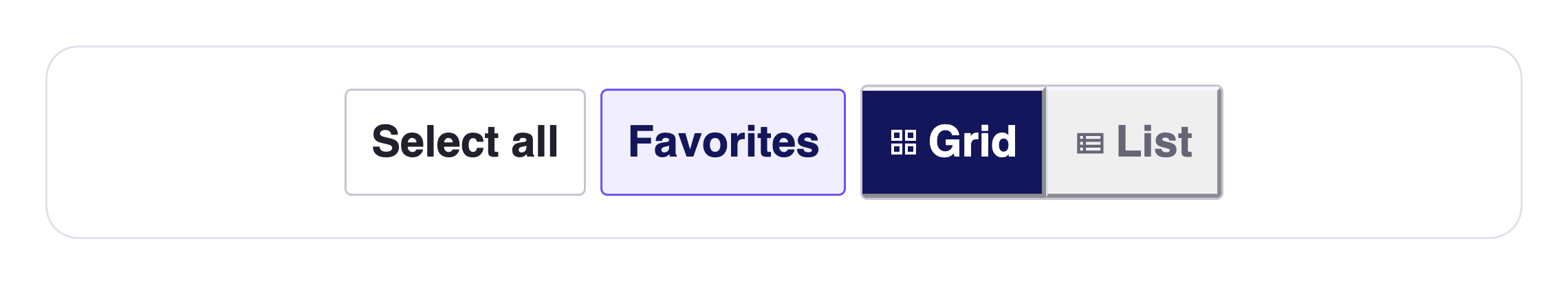 The Favorites library filter selected beside grid and list view controls.