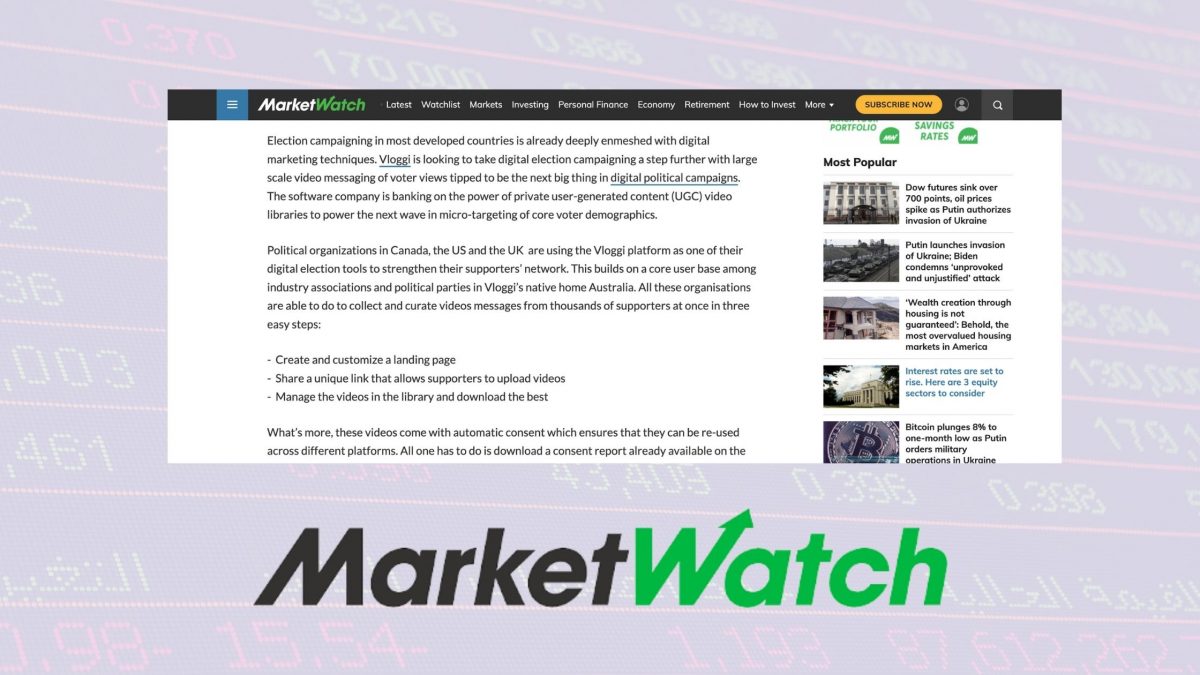 MarketWatch features Vloggi on digital election campaigns