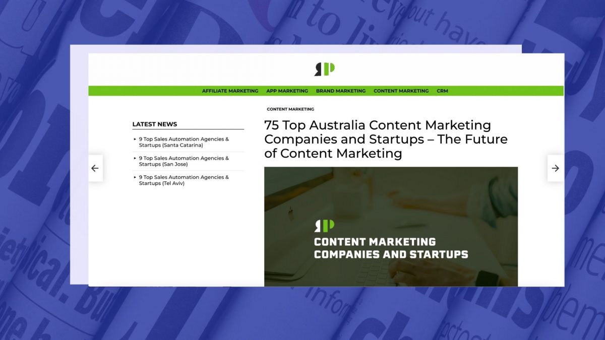 Vloggi features in 75 Top Australia Content Marketing Companies