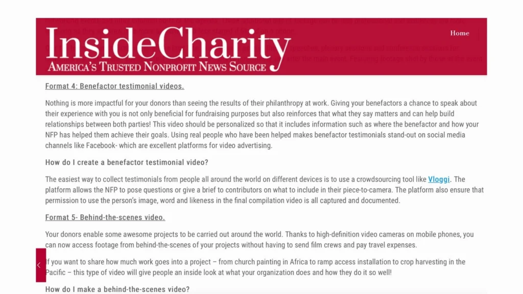 InsideCharity article Vloggi 1