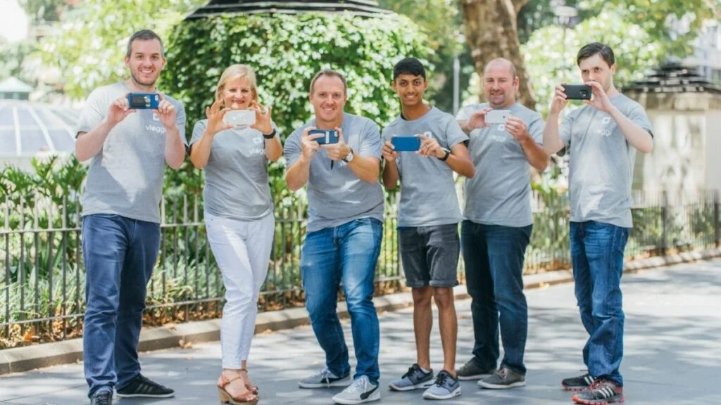 Vloggi team outside filming on phones 1