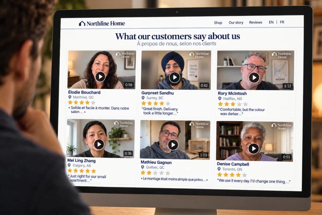Customer testimonials workflow in Vloggi